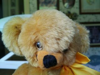 Vintage 1980s Mohair Merrythought Cheeky Teddy Bear England Bells Ears 10in Euc