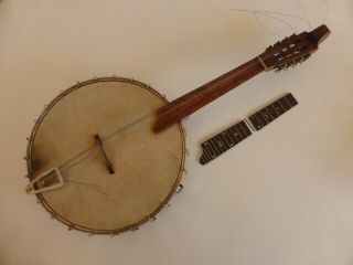 Antique/old Banjo 8 Stringed And Case