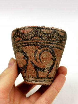Indus Valley Ca.  2200 Ad Terracotta Cup With Snake And Running Ibex R 587