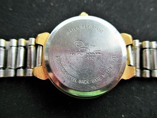 Vintage Gold Tone Ladies Oscar de la Renta Quartz Watch Splash Proof Diamond NR 5