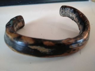 Antique Bahar Root Art Gold Ocean Raw Black Coral Healing Bracelet