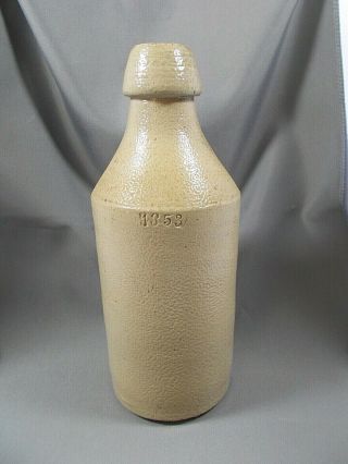 Antique Stoneware Beer Bottle,  Marked 1853