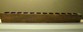 Antique/vintage Wooden Sugar Mold W/ 12 Holes Wood Candle Holder Primitive