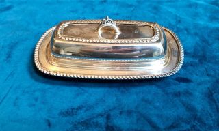 English Silver Co.  Vintage Silver Plate Covered Butter Dish W/glass