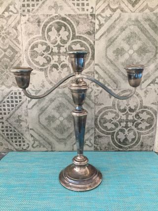 Vintage Newport Silverplate Candelabra Yb586.  Changeabout/convertible 3 - 1 Candle