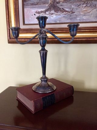 Vintage Newport Silverplate Candelabra YB586.  Changeabout/convertible 3 - 1 Candle 2