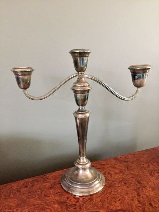 Vintage Newport Silverplate Candelabra YB586.  Changeabout/convertible 3 - 1 Candle 7
