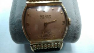 Mens Gruen Square Face Art Deco Vintage Wrist Watch Good Running