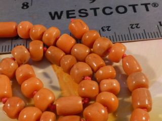 ANTIQUE NATURAL RED INDO TIBETAN [ INDO NEPALI ] CORAL STRAND 315 MM WITH CLASP 6