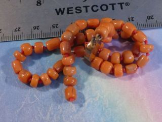 ANTIQUE NATURAL RED INDO TIBETAN [ INDO NEPALI ] CORAL STRAND 315 MM WITH CLASP 8