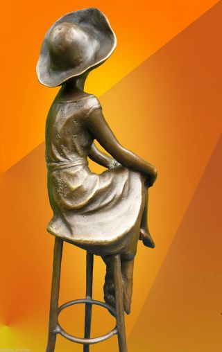 Art Deco,  Bronze At The Bar Signed D.  H.  Chiparus Statue Figure Hot Cast Figurine