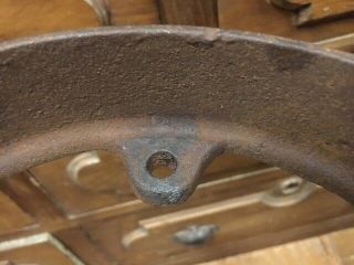 odd cast iron FLAT BELT PULLEY 8x1.  75 antique gas engine blacksmith post drill 2