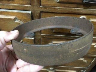 odd cast iron FLAT BELT PULLEY 8x1.  75 antique gas engine blacksmith post drill 4