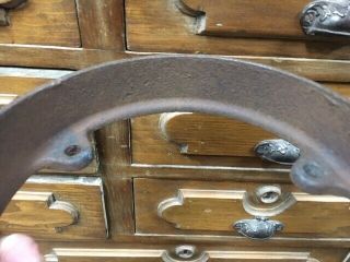 odd cast iron FLAT BELT PULLEY 8x1.  75 antique gas engine blacksmith post drill 5