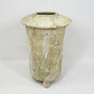 A541: Real Chinese Vase Of Old Pottery With Green Glaze Of Han Dynasty Age.