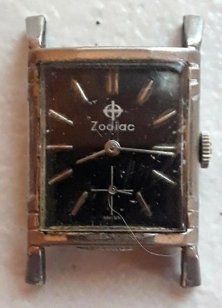 Vintage Zodiac Swiss Made Wrist Watch W/10k Rgp Bezel