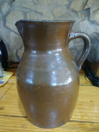 Antique Edgefield Southern Stoneware Pottery Pitcher