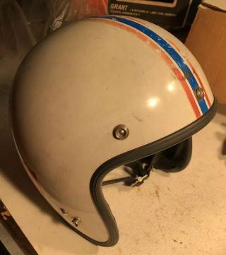 Vintage Grant White Motorcycle Helmet