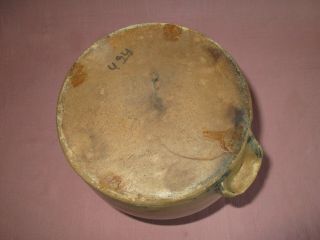 Antique 19th C Stoneware Decorated W Roberts Binghamton NY Batter Pail Crock 9 