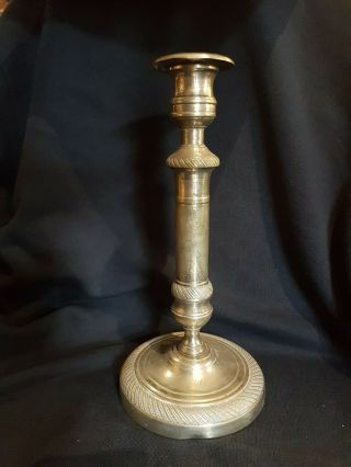 Antique French: Empire Gilt Brass Bronze Ormolu Candlesticks,  19th C