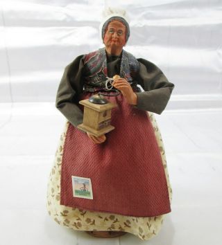 Santons De Provence Figurine Doll Women Coffee Grinder 11” Tall France