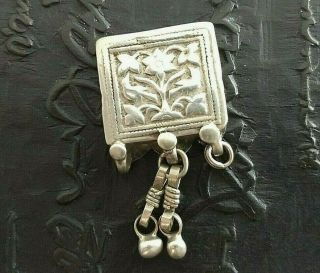 Vintage Or Antique Silver Necklace Component Amulet From India
