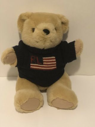 Vintage 1996 Ralph Lauren Polo Teddy Bear Plush Stuffed Animal Rl Flag Usa 15 "