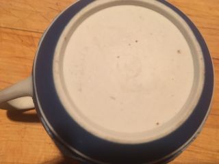 Wedgwood Jasperware pre 1890 Antique Portland Blue Dip Teacup White handle 3