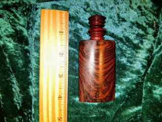 Unique Vintage Hand Made Wooden Perfume/ Oil Bottle With Vial/ Signed By Paulsen