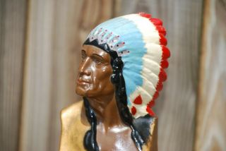 Vintage Carved Indian Head - Native American Chief - Wood Bust " How " Good Is This