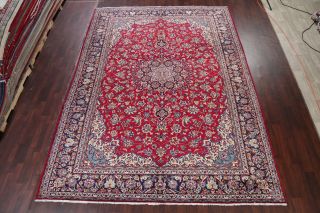 VINTAGE Traditional Floral RED Hand - made Area Rug Oriental Wool 10x13 3