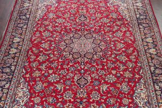 VINTAGE Traditional Floral RED Hand - made Area Rug Oriental Wool 10x13 4