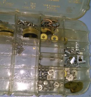Vintage Bronson Fishing Reel Repair Parts Numbered in Case 4