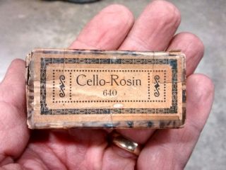 Antique Musical String Instrument Cello Rosin 640 Box