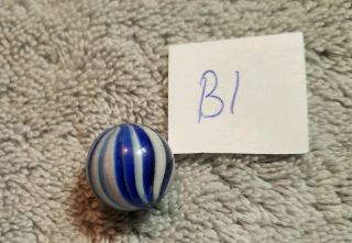 Almost 3/4th Inch Handmade Antique German Onionskin Marble Blues