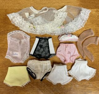 Vogue Jill Doll Lingerie Bra Panties Stockings Petticoat Tagged Fits 10 1/2”