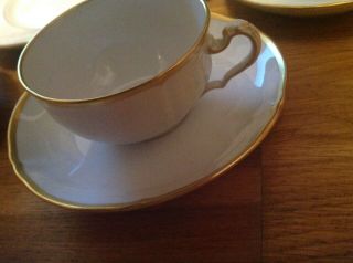Antique KPM Royal Berlin Porcelain (17 Piece Tea Set) White & Gold Trim c1880 3