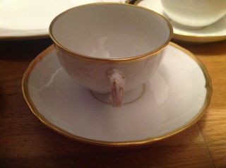 Antique KPM Royal Berlin Porcelain (17 Piece Tea Set) White & Gold Trim c1880 5
