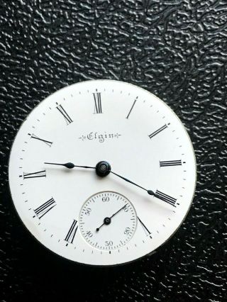 18s Elgin Pocket Watch Movement Running Dial And Hands