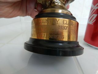 Antique Golf Trophy W.  B.  Mfg.  Co.  silver plate 1937 vintage 6