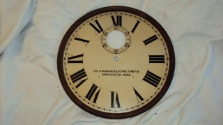 Antique Standard Electric Time Co Master Wall Clock 13 Inch Oak Dial Parts