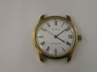 Vintage Benrus Watch White Dial W/ Date 1960 