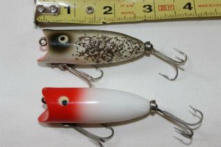 2 Vintage Heddon Baby Lucky 13 Fishing Lures 2 5/8 " Vg