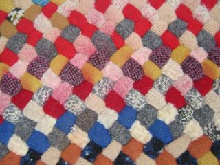 Vintage antique wool braided oval rug carpet cottage farm rustic large 6 ' x 9 ', 9