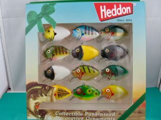 Limited Heddon Collectible 2 Set Of 12 Punkinseed Ornaments -