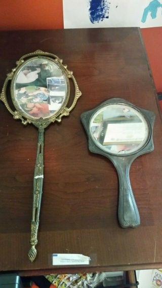 Antique Vintage Hand Held Mirror