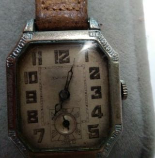 Mens Elgin Art Deco Square Vintage Wrist Watch Good Running