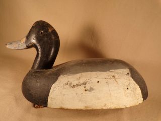Antique Carved Wood Duck Decoy R.  Wilson Mi W Old Paint Cabin Lake House Decor