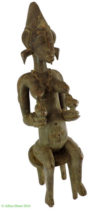 Senufo Maternity Two Infants Ivory Coast African Art 35 Inch Was $450.  00