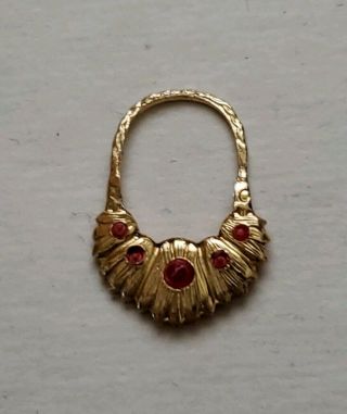 Topper Dawn Doll Model Agency Gold - Tone Necklace With Red Stones